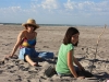 2 kids on the sand