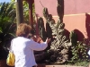 Grandma fascinated by the cactus